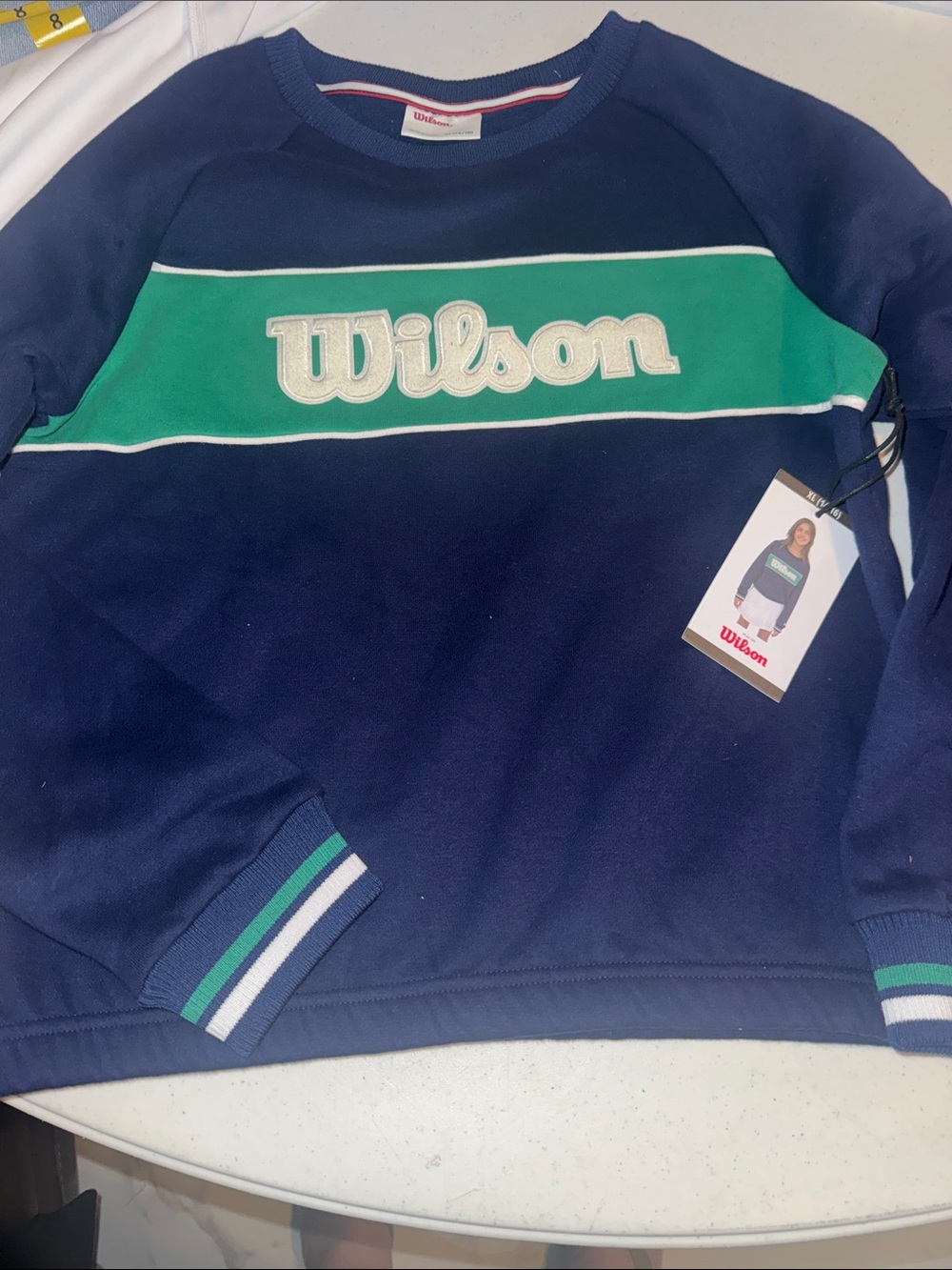 Wilson Navy and Green Crewneck Sweatshirt